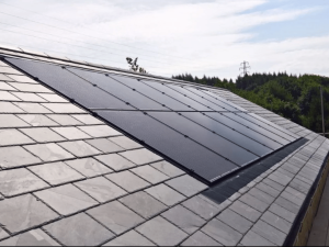 Solar panels on the roof